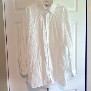 Black Brown 1826 Button Down Dress Shirt 17 1/2 Neck 34/35 Arm - white